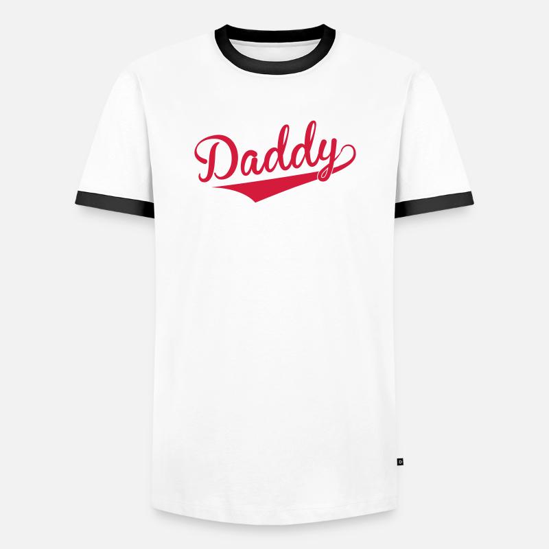 Daddy - Männer Kontrast-T-Shirt - Weiß/Schwarz