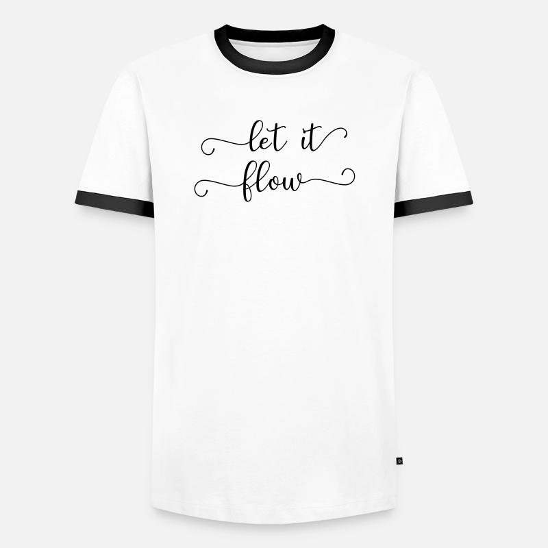 let it flow - Men's Ringer Shirt - white/black