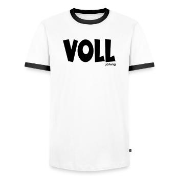 18. Geburtstag - Volljährig - Männer Kontrast-T-Shirt - Weiß/Schwarz - Vorne - AI Model Female 172 light (172cm) & AI Model Male 178 dark (178cm)