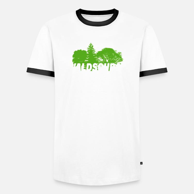 WALDSCHRAT - Männer Kontrast-T-Shirt - Weiß/Schwarz