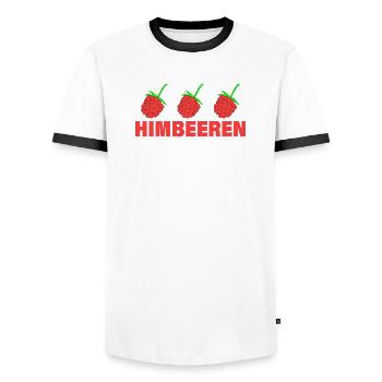 RASPBERRIES - Men's Ringer Shirt - white/black - Front - AI Model Female 172 light (172cm) & AI Model Male 178 dark (178cm)