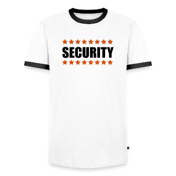 Security - Men's Ringer Shirt - white/black - Front - AI Model Female 172 light (172cm) & AI Model Male 178 dark (178cm)