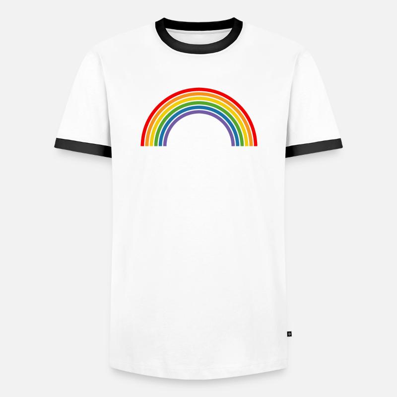 Rainbow - Men's Ringer Shirt - white/black