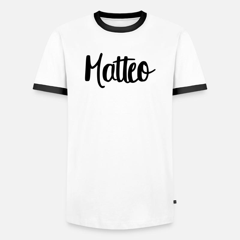 Matteo - Männer Kontrast-T-Shirt - Weiß/Schwarz