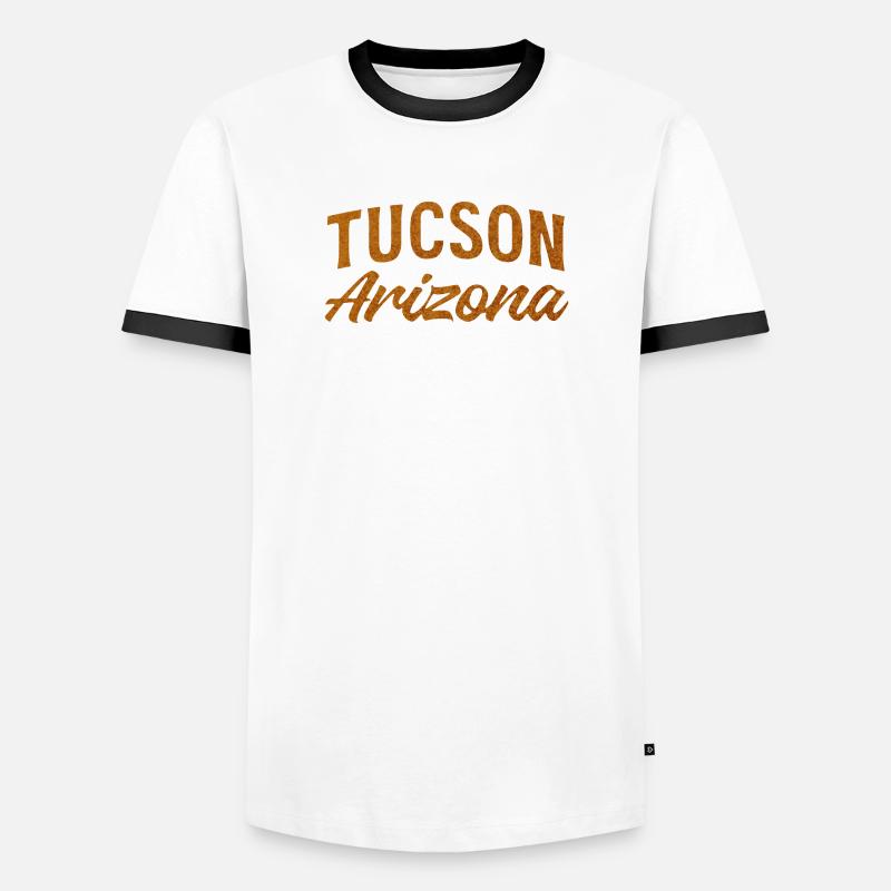 Tucson Arizona Rustic Script - Männer Kontrast-T-Shirt - Weiß/Schwarz