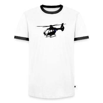 Notarzthubschrauber - Männer Kontrast-T-Shirt - Weiß/Schwarz - Vorne - AI Model Female 172 light (172cm) & AI Model Male 178 dark (178cm)