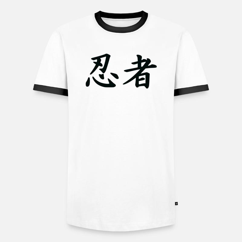 ninja - Men's Ringer Shirt - white/black