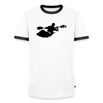 kayaking_1 - T-shirt contrasté Homme - blanc/noir - Devant - AI Model Female 172 light (172cm) & AI Model Male 178 dark (178cm)