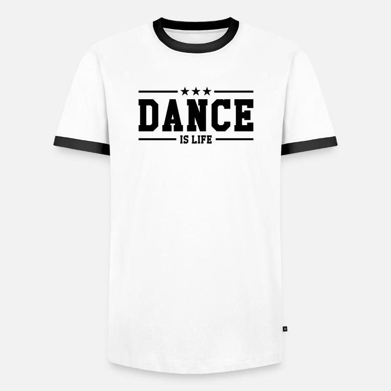 Dance is life - Männer Kontrast-T-Shirt - Weiß/Schwarz