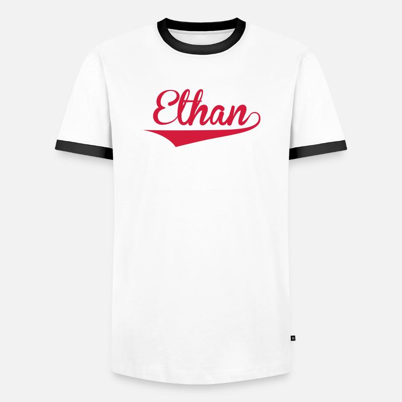 Ethan - Männer Kontrast-T-Shirt - Weiß/Schwarz
