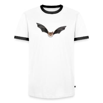 Conception des ailes de chauve-souris nocturnes - T-shirt contrasté Homme - blanc/noir - Devant - AI Model Female 172 light (172cm) & AI Model Male 178 dark (178cm)