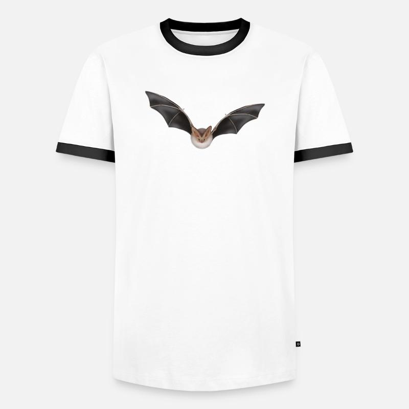 Night Bat Wing Design - Men's Ringer Shirt - white/black