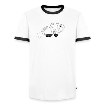 Clownfish - Graphic black and white - Men's Ringer Shirt - white/black - Front - AI Model Female 172 light (172cm) & AI Model Male 178 dark (178cm)