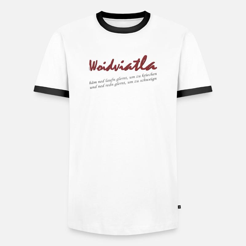 Woidviatla Script Logo - Men's Ringer Shirt - white/black