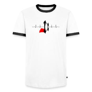 Crimson Shadow Silhouette - Men's Ringer Shirt - white/black - Front - AI Model Female 172 light (172cm) & AI Model Male 178 dark (178cm)