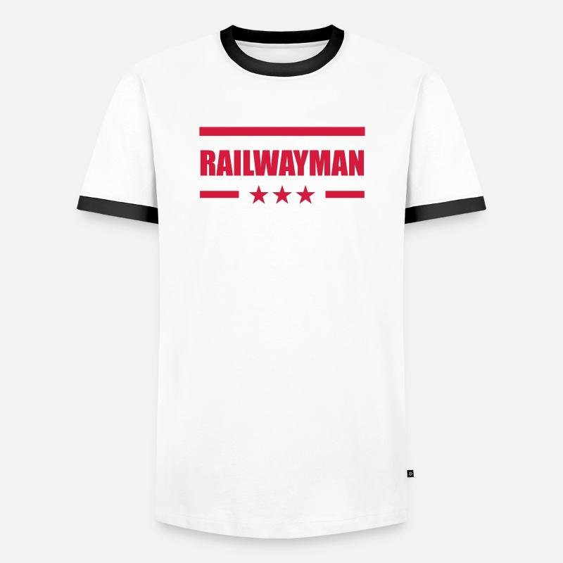 Eisenbahner / Eisenbahnen / Eisenbahn / Bahn - Männer Kontrast-T-Shirt - Weiß/Schwarz