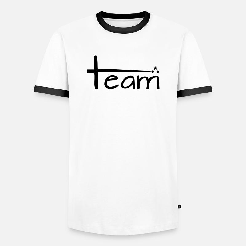 Team Style mit Sternen - Männer Kontrast-T-Shirt - Weiß/Schwarz