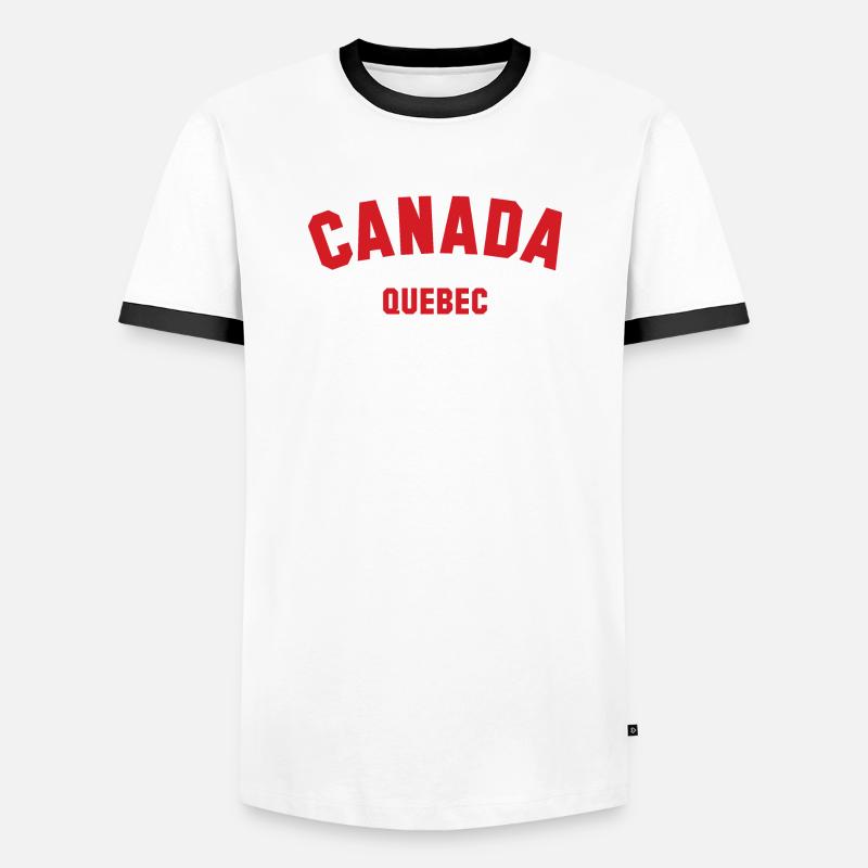 QUEBEC, Canada Kanada - Männer Kontrast-T-Shirt - Weiß/Schwarz