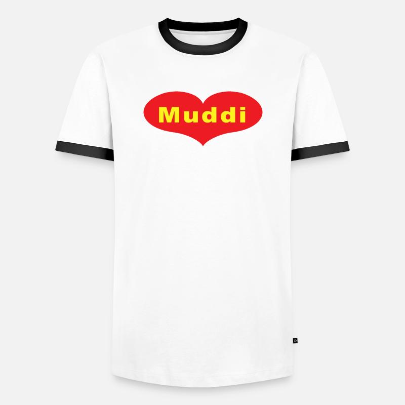 Muddi - Männer Kontrast-T-Shirt - Weiß/Schwarz