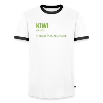 KIWI - T-shirt contrasté Homme - blanc/noir - Devant - AI Model Female 172 light (172cm) & AI Model Male 178 dark (178cm)