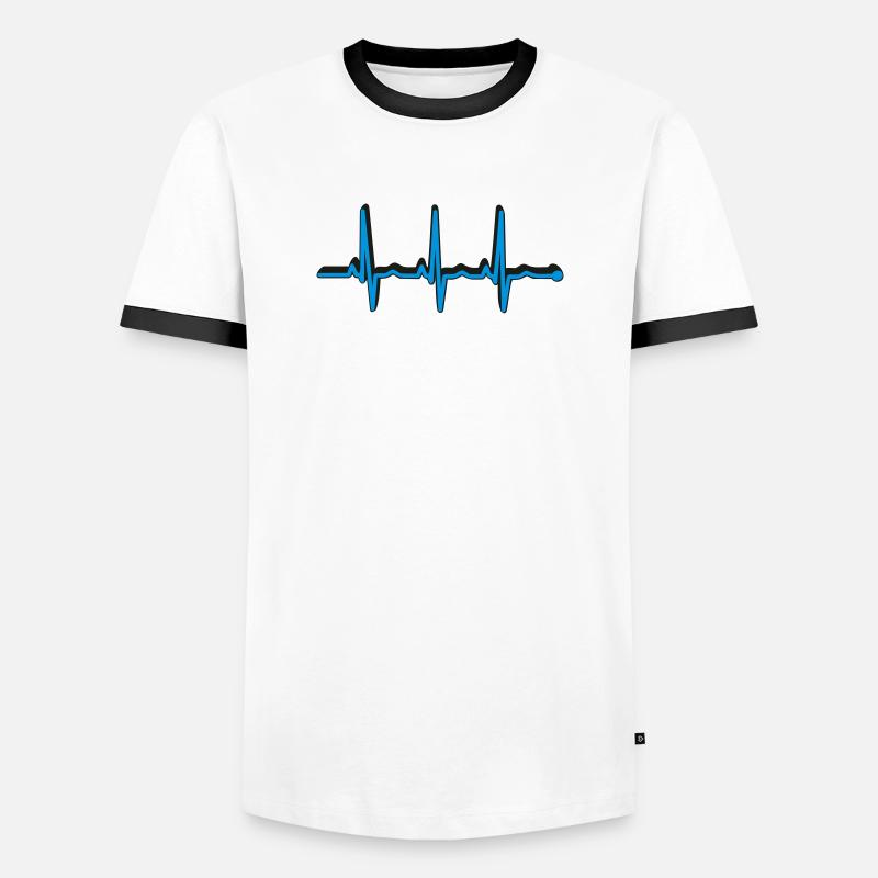 frequenz herzschlag - Männer Kontrast-T-Shirt - Weiß/Schwarz