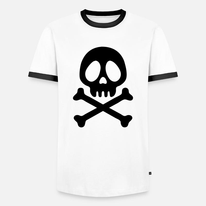 Pirate skull - Männer Kontrast-T-Shirt - Weiß/Schwarz