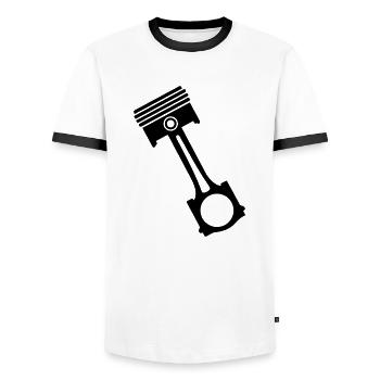 Piston - T-shirt contrasté Homme - blanc/noir - Devant - AI Model Female 172 light (172cm) & AI Model Male 178 dark (178cm)