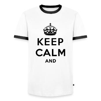 Keep calm and ... - Männer Kontrast-T-Shirt - Weiß/Schwarz - Vorne - AI Model Female 172 light (172cm) & AI Model Male 178 dark (178cm)