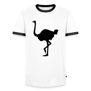Ostrich - Männer Kontrast-T-Shirt - Weiß/Schwarz - Vorne - AI Model Female 172 light (172cm) & AI Model Male 178 dark (178cm)