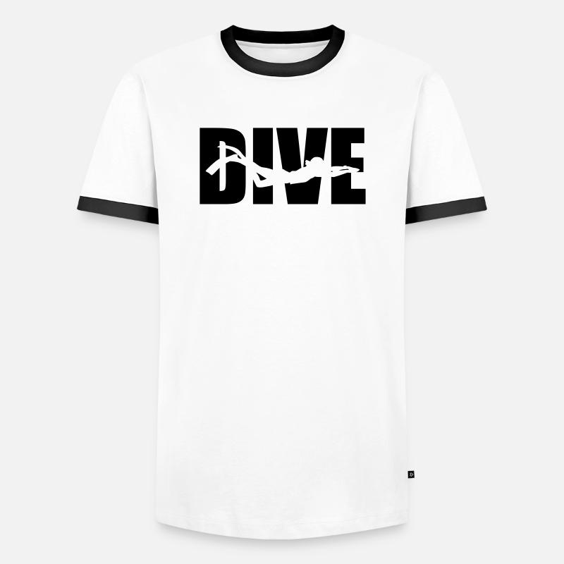 Dive - Men's Ringer Shirt - white/black