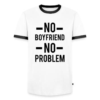 No Boyfriend - Men's Ringer Shirt - white/black - Front - AI Model Female 172 light (172cm) & AI Model Male 178 dark (178cm)