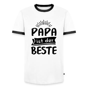 Papa Ist Der Beste - Vatertag Geschenk - Männer Kontrast-T-Shirt - Weiß/Schwarz - Vorne - AI Model Female 172 light (172cm) & AI Model Male 178 dark (178cm)