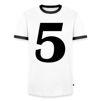 5 - Männer Kontrast-T-Shirt - Weiß/Schwarz - Vorne - AI Model Female 172 light (172cm) & AI Model Male 178 dark (178cm)
