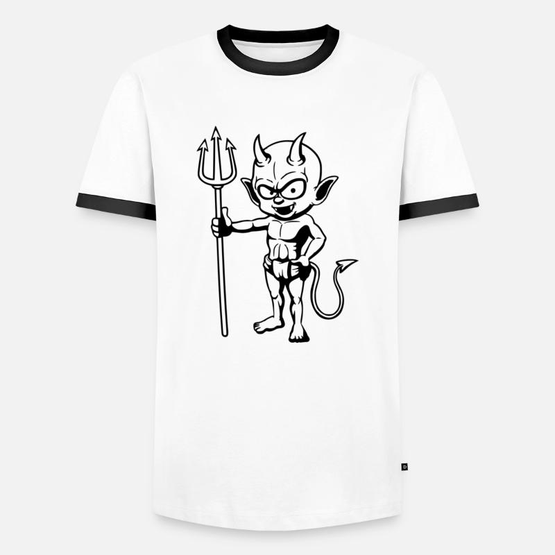 devil - Men's Ringer Shirt - white/black