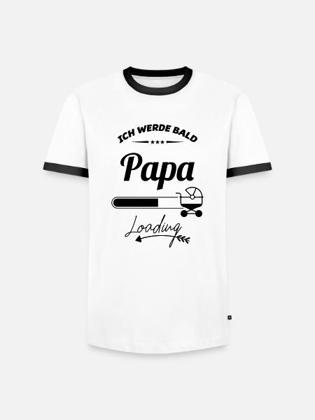 ich werde bald papa - Männer Kontrast-T-Shirt - Weiß/Schwarz