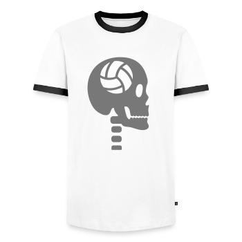 Volleyball in the head - Men's Ringer Shirt - white/black - Front - AI Model Female 172 light (172cm) & AI Model Male 178 dark (178cm)