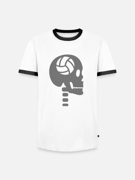 Volleyball i hovedet - Herre kontrast-T-shirt - hvid/sort