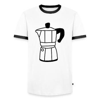 BB870019 ACF9 40F4 AFF3 445533B5AB7D - Männer Kontrast-T-Shirt - Weiß/Schwarz - Vorne - AI Model Female 172 light (172cm) & AI Model Male 178 dark (178cm)