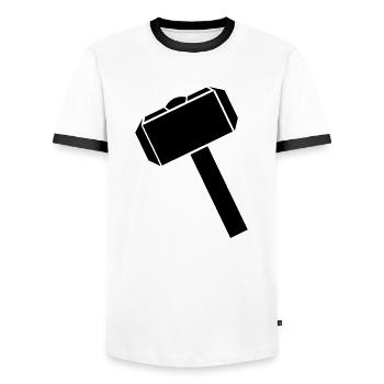 Hammer - Männer Kontrast-T-Shirt - Weiß/Schwarz - Vorne - AI Model Female 172 light (172cm) & AI Model Male 178 dark (178cm)