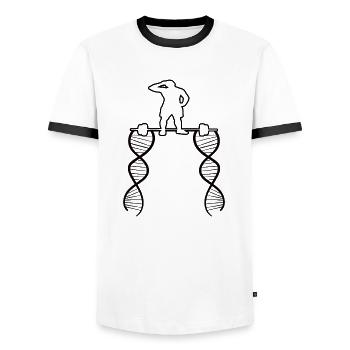 Fitness Strength Training Athlètes Muscle Bodybuilder - T-shirt contrasté Homme - blanc/noir - Devant - AI Model Female 172 light (172cm) & AI Model Male 178 dark (178cm)