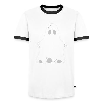 FANTÔME BOO - T-shirt contrasté Homme - blanc/noir - Devant - AI Model Female 172 light (172cm) & AI Model Male 178 dark (178cm)