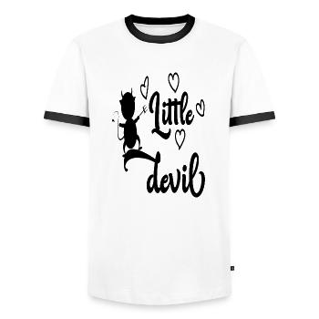 Petit diable - T-shirt contrasté Homme - blanc/noir - Devant - AI Model Female 172 light (172cm) & AI Model Male 178 dark (178cm)