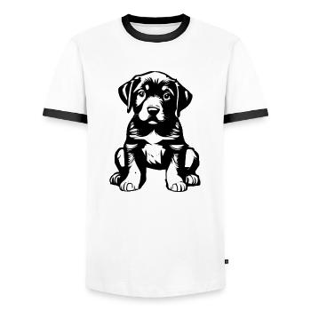 Hund Geschenk Hunde Labrador Haustier Hundehalter - Männer Kontrast-T-Shirt - Weiß/Schwarz - Vorne - AI Model Female 172 light (172cm) & AI Model Male 178 dark (178cm)