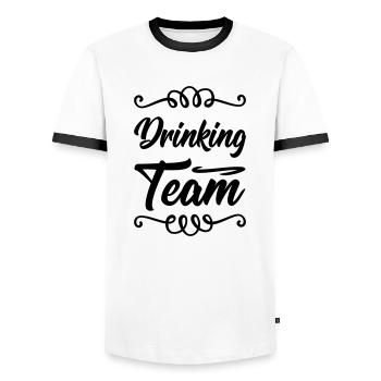 Drinking Team - Männer Kontrast-T-Shirt - Weiß/Schwarz - Vorne - AI Model Female 172 light (172cm) & AI Model Male 178 dark (178cm)