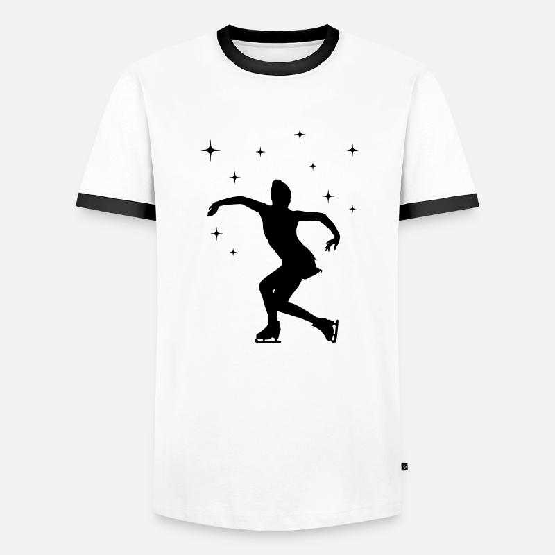 eisläuferin eislaufen skating - Männer Kontrast-T-Shirt - Weiß/Schwarz