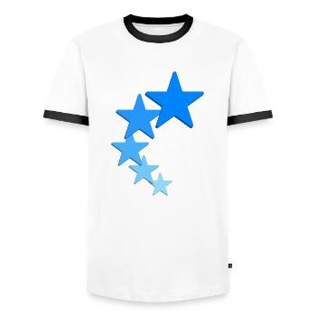 Star Logo - Men's Ringer Shirt - white/black - Front - AI Model Female 172 light (172cm) & AI Model Male 178 dark (178cm)
