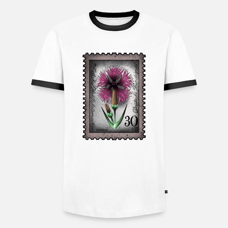 Stamp Light Carnation - Men's Ringer Shirt - white/black