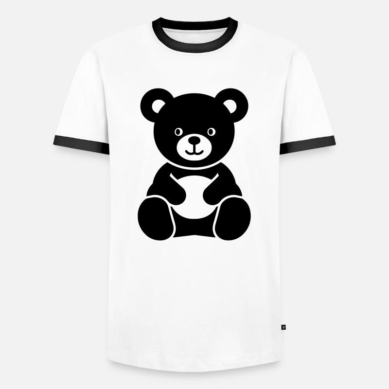 Teddy Bear - Men's Ringer Shirt - white/black