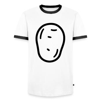 patate - T-shirt contrasté Homme - blanc/noir - Devant - AI Model Female 172 light (172cm) & AI Model Male 178 dark (178cm)