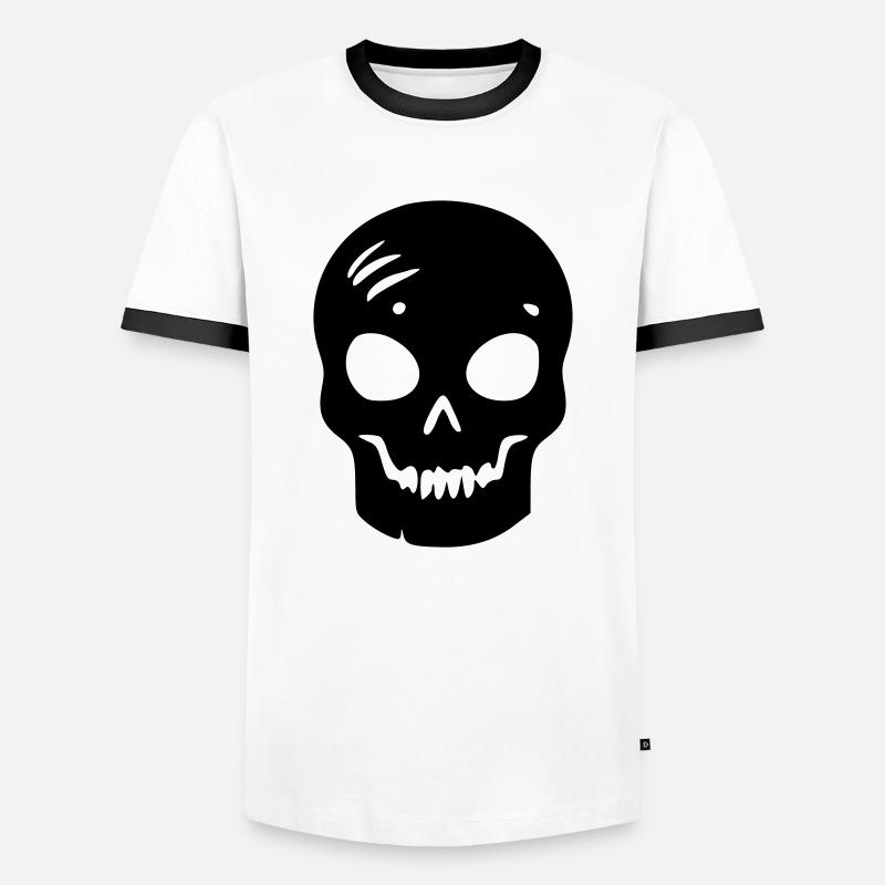 Schädel - Männer Kontrast-T-Shirt - Weiß/Schwarz